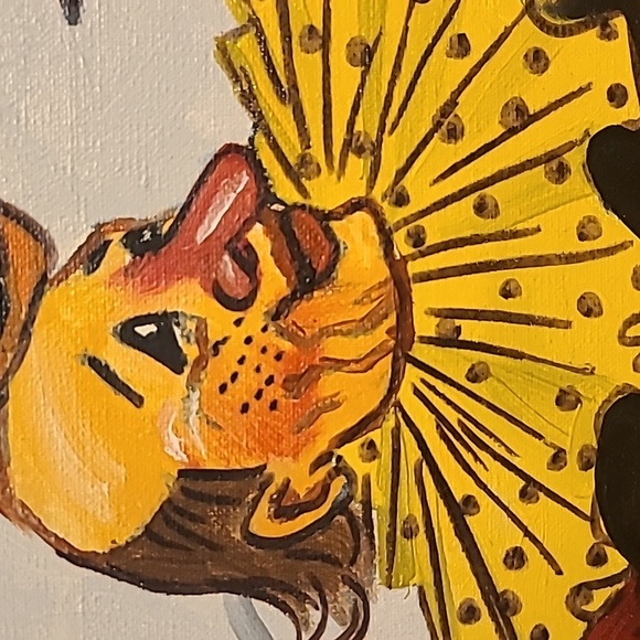 Oil on Canvas Whimsical Clown Wall Art Painting  24" x 20" - Picture 5 of 13